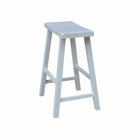 INTERNATIONAL CONCEPTS 24 in. Saddle Seat Counter Height Stool with Seat Height, White 1S08-682